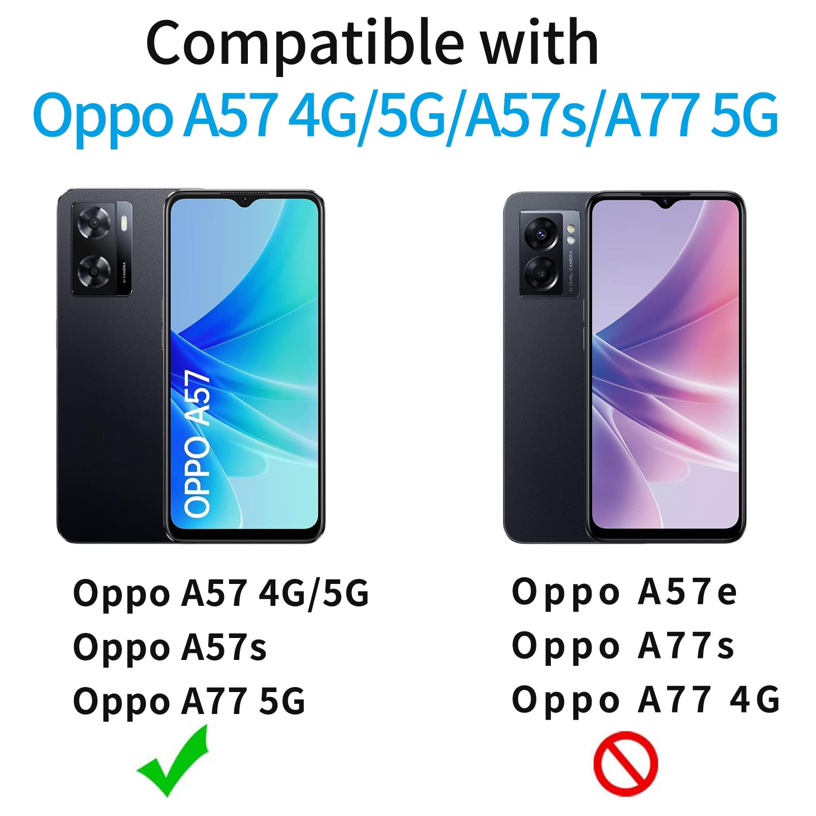 Dedux Custodia Cover per Oppo A77 5G, Custodia in Vetro Temperato a Colori Sfumati + Protettivo TPU Case Cover (Blu/Rossa