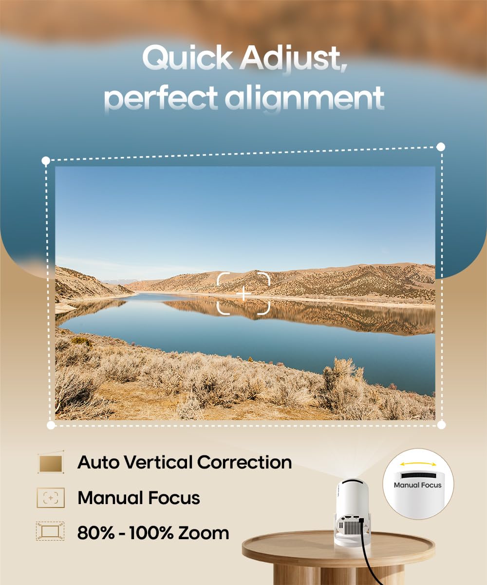 Magcubic HY300PRO Mini vidéoprojecteur portable Auto Keystone, vidéoprojecteur Intelligent 200 ANSI avec WiFi 6, BT 5.0, Écran de 130 Pouces, Rotation de 180 Degrés