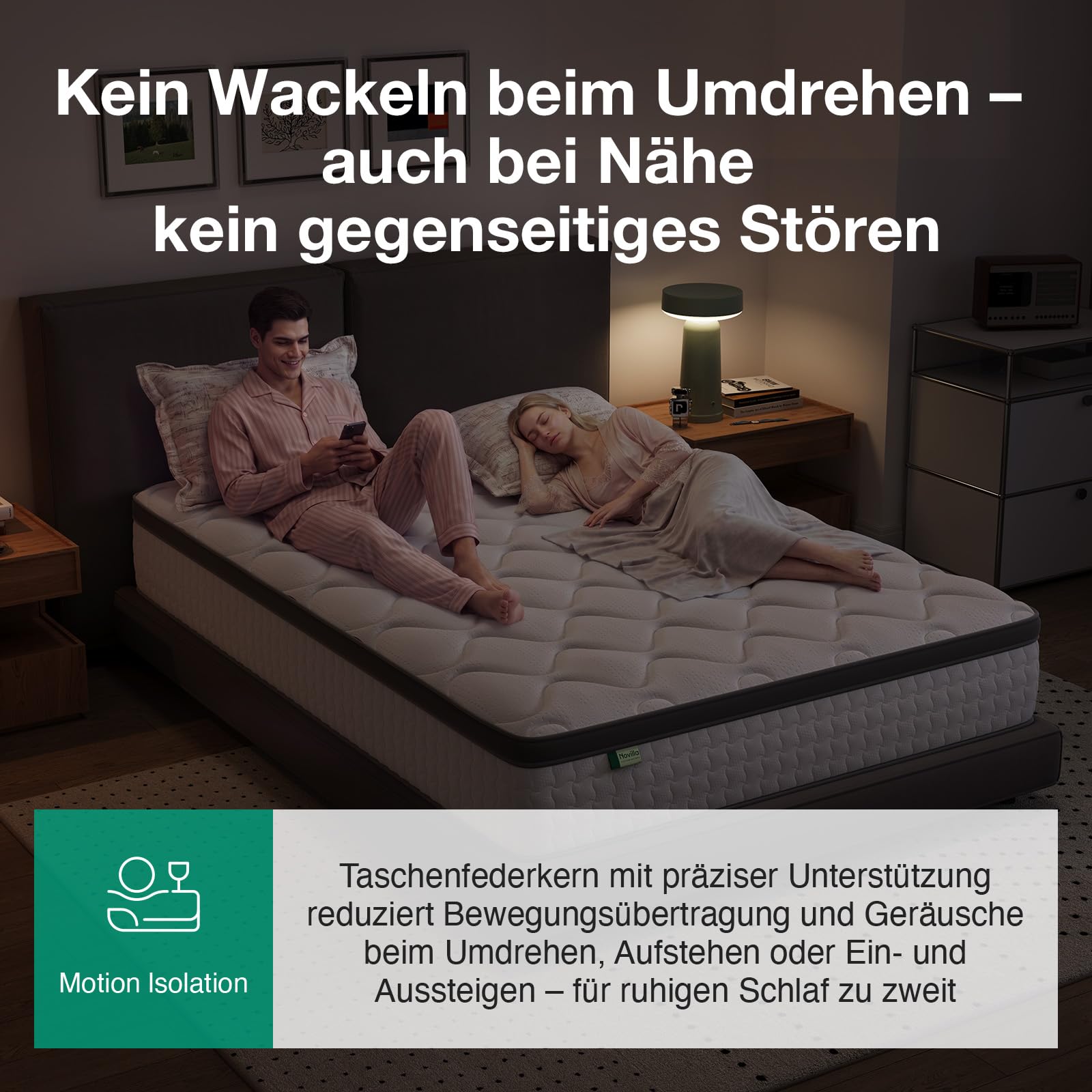 Novilla Matratze 140x200 cm 25 cm Höhe H3 mittelfest 7 Zonen Hybridmatratze | Taschenfederkernmatratze mit Komfortschaum Passt sich Körperformen natürlich an, Atmungsaktiver Unterstützung, Oeko-TEX®