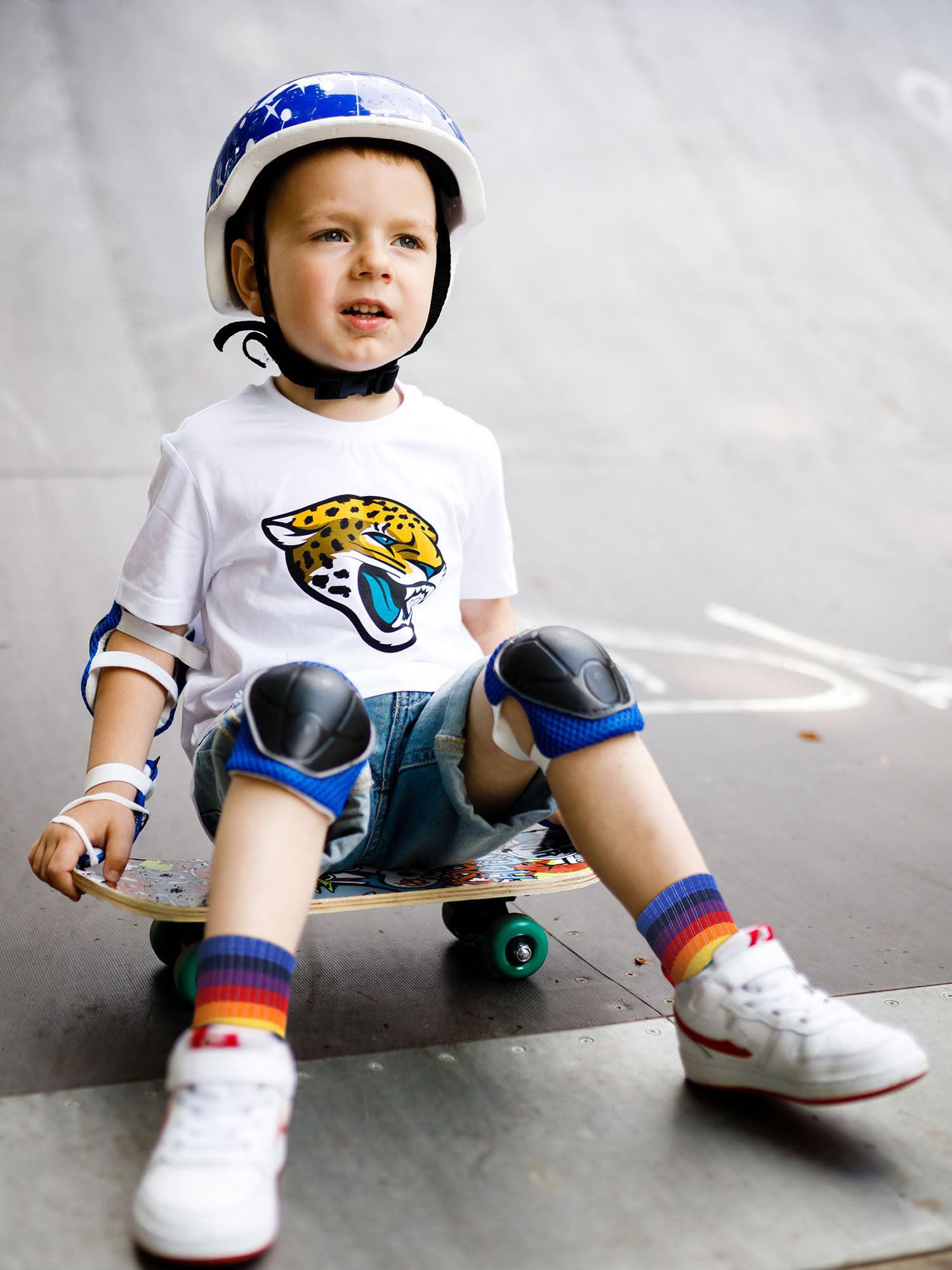 Fourluoo 6 pares de calcetines deportivos de algodón para niños de 3 a 12 años (3 a 5 años), Color del arco iris, 3-5 años
