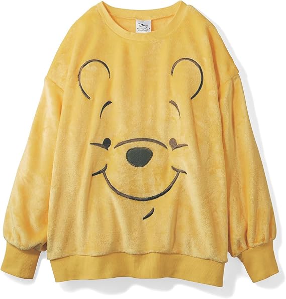 Amazon ベルメゾン Disney ディズニー フェイスデザインフリースプルオーバー くまのプーさん イエロー トレーナー パーカー 通販