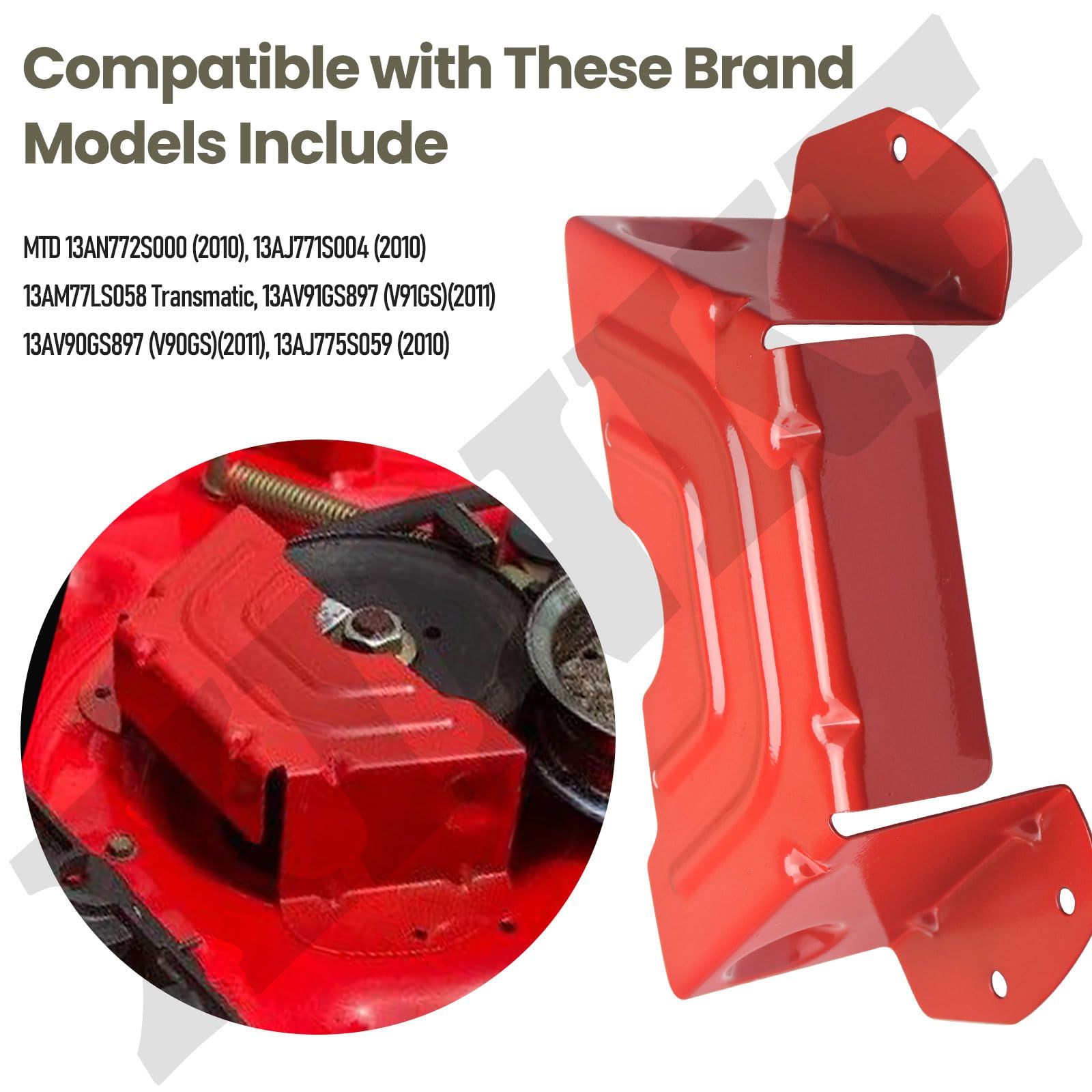 Piezas para cortacésped 783-06424A-0638 42" 46" Cubierta de protección para correa de polea de husillo de cubierta compatible con MTD y Troy-Bilt y Craftsman cortacésped, paquete de 2 (rojo)