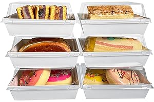 Cherry Slice Boxes: White Square 6.4" Cardboard Bakery Boxes with Clear Secure Lids