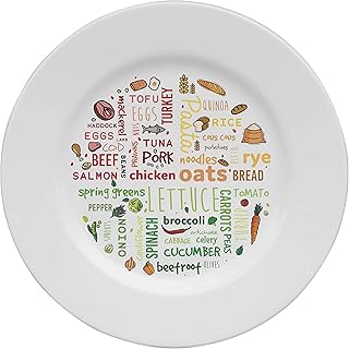 Thorness Bunte Melamin Portionskontrollplatte für Erwachsene zur Förderung einer gesunden Ernährung, Melamin Diätteller visuell unterteilt zum Abnehmen und Abnehmen