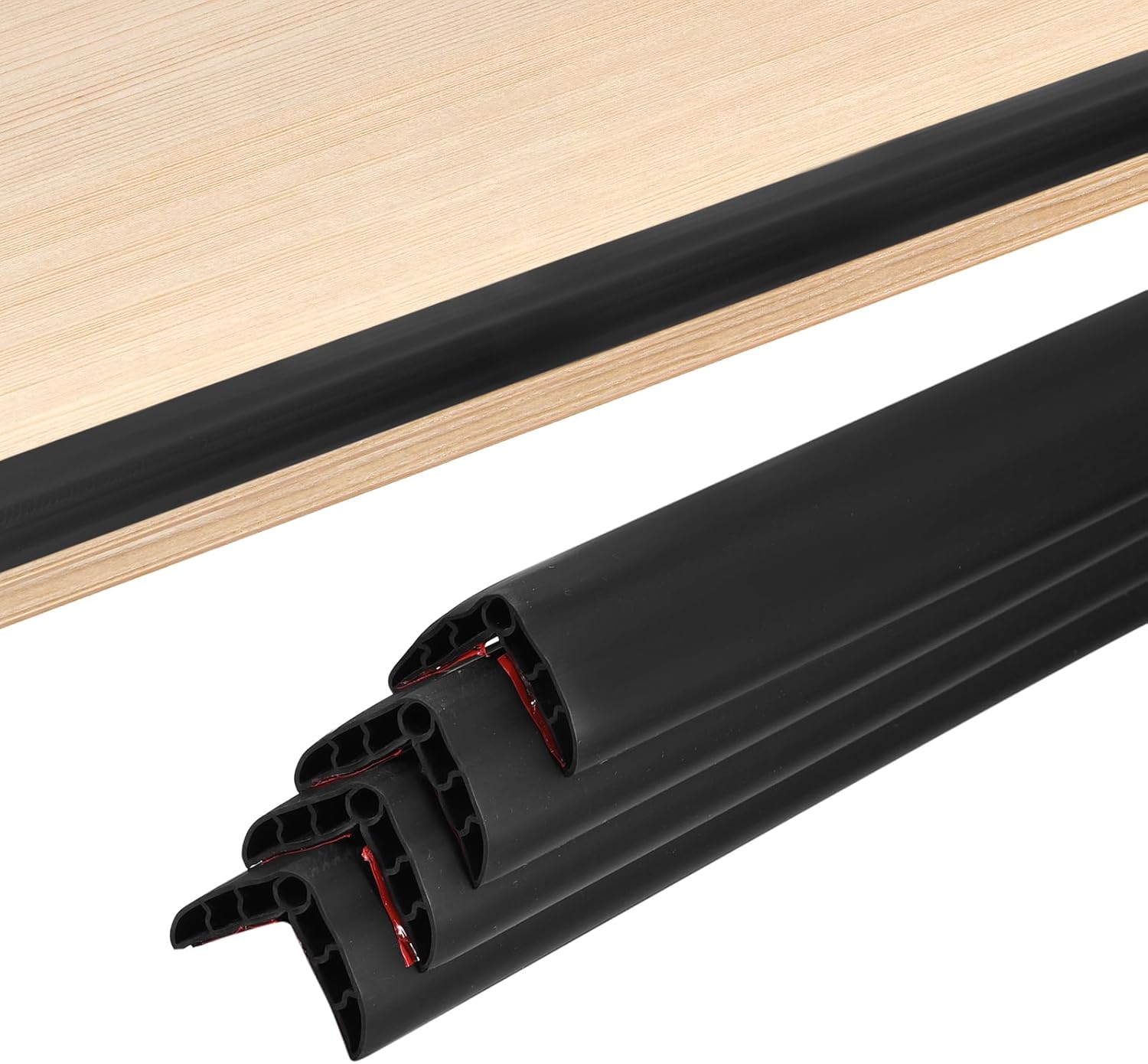 uxcell 5Pcs Wall Corner Protector, 36" L x 1.4" W Self-Adhesive Corner Guards, Black Guard Edge Protector Furniture Edge Strips for Stair, Wall