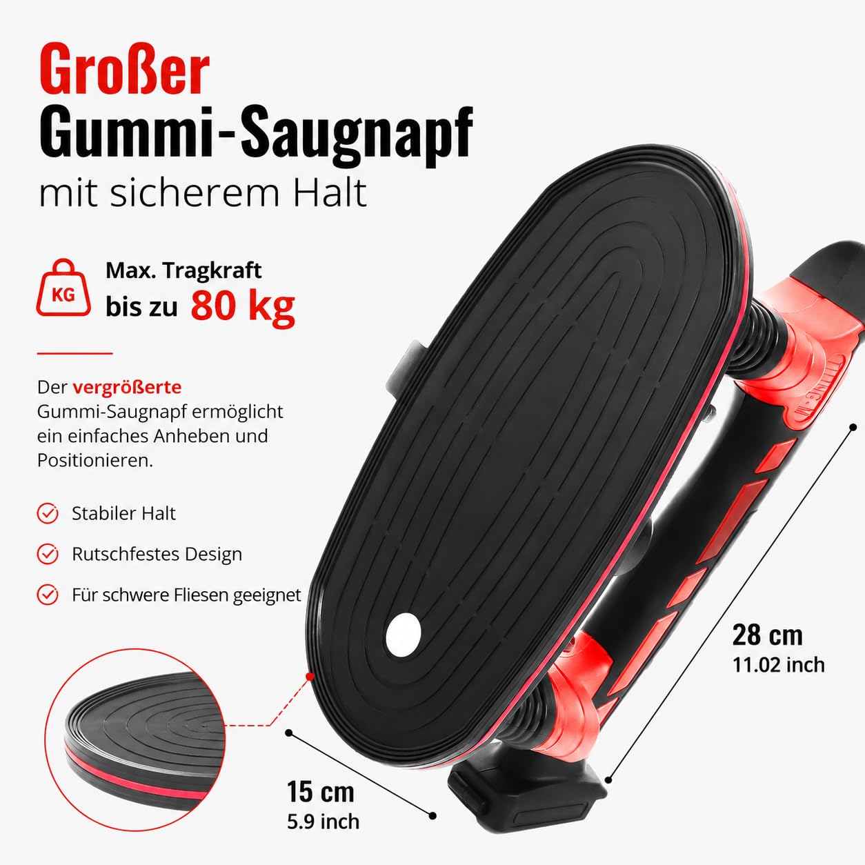 2xLithium Fliesen vibrator 6 Geschwindigkeiten 21V 3000-13000rpm | Batterien Fliesenrüttler mit Gummi-Saugnapf, für präzises Fliesenverlegen in Bad, Küche und Renovierung