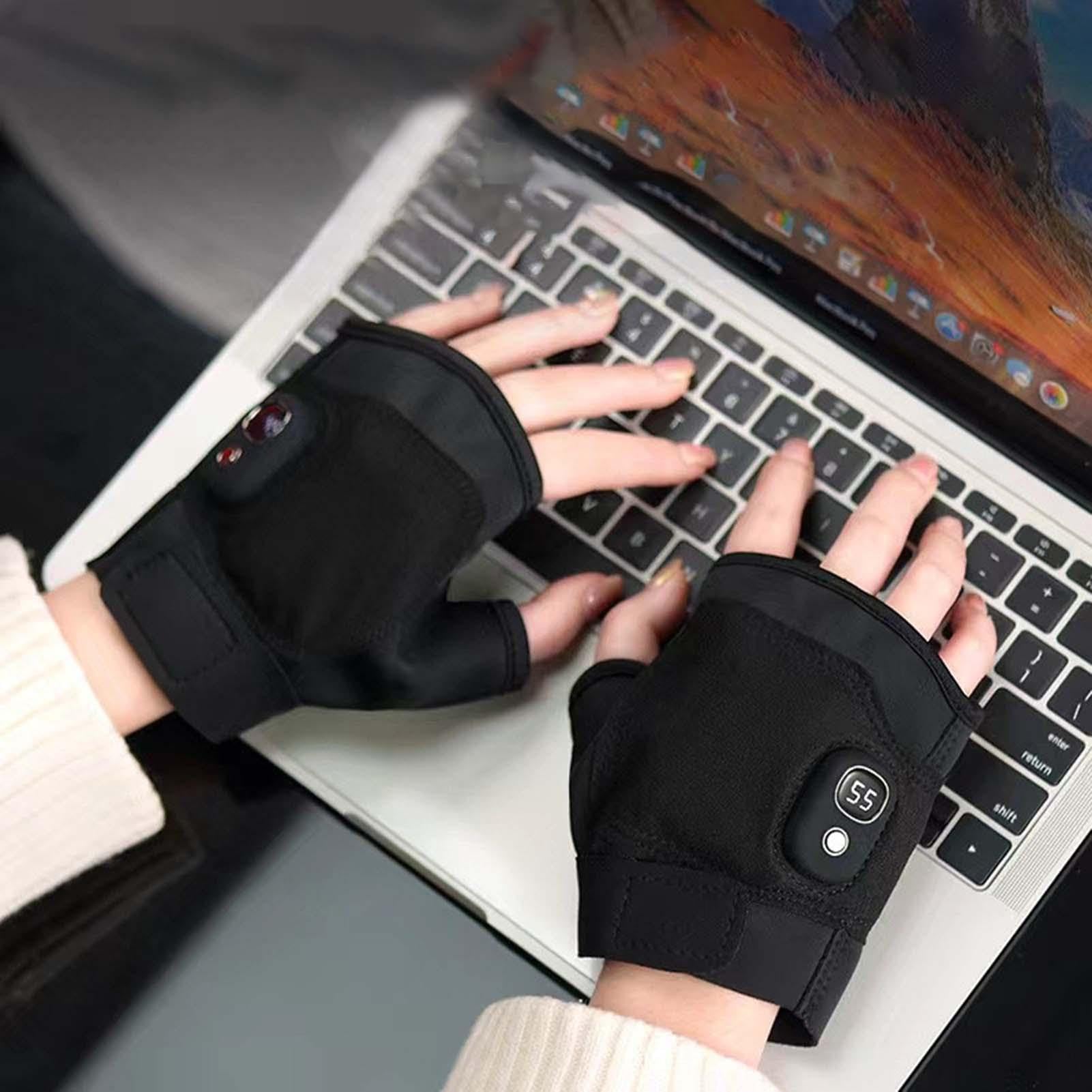 Guanti riscaldati ricaricabili, guanti riscaldati USB, guanti invernali caldi senza dita, guanti riscaldati USB, guanti da scrittura portatili con schermo tattile, riscaldatori per le donne