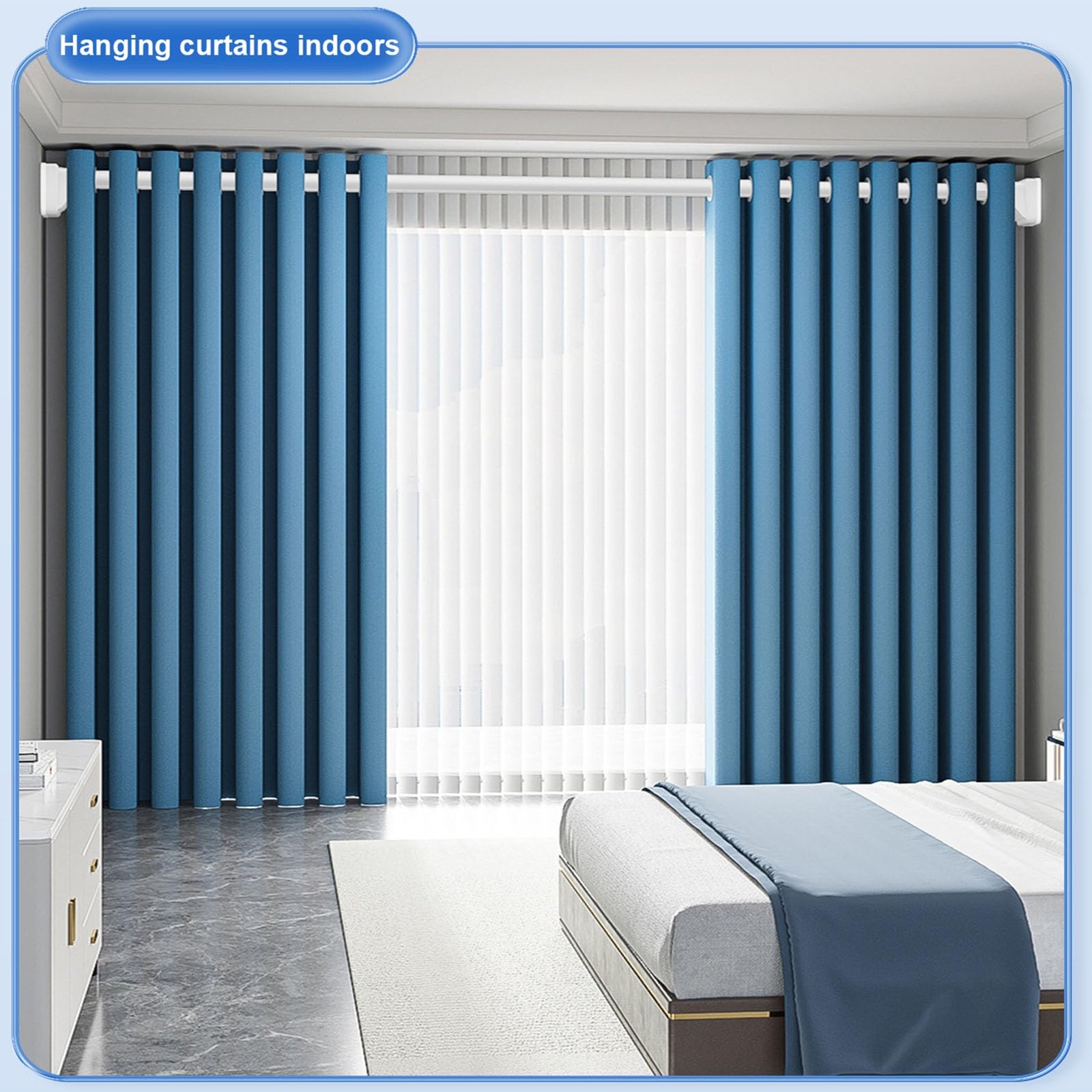 Adjuble Teon - Barra de ducha sin taladro, 360-450 cm, divisor de baño y armario Teles | Fácil instalación, morado h