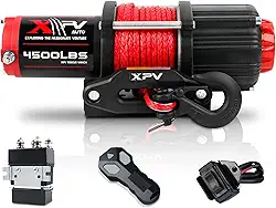 Guincho elétrico 12V 2,041.2 kg para reboque ATV/UTV off-road com suporte de controle remoto sem fio e alça com fio, IP67 à prova d'água (corda sintética)