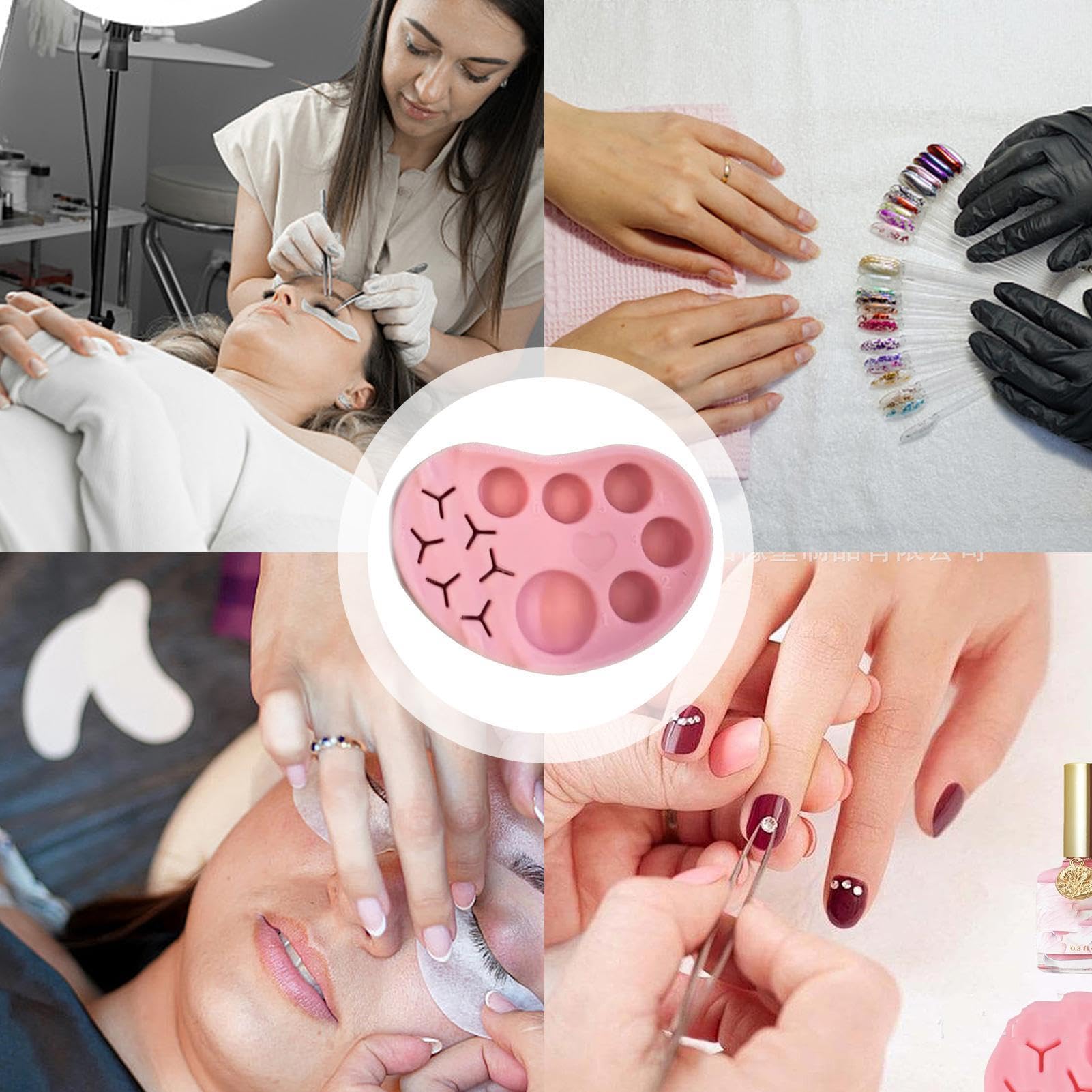 Vassoio di miscelazione – cosmetico compatto e portatile, flessibile e lavabile, accessorio multiuso per sollevare le ciglia e organizer per prodotti di bellezza | Tavolozza da viaggio per