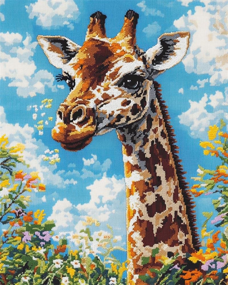 Fwrtycb Latch Hook Kits For Adults -Giraffe Diy Latch Hook Rug Kits, 20X15inch Crochet Kit For Beginners, Rug Making Kits With Printed Canvas, Gift Packaging