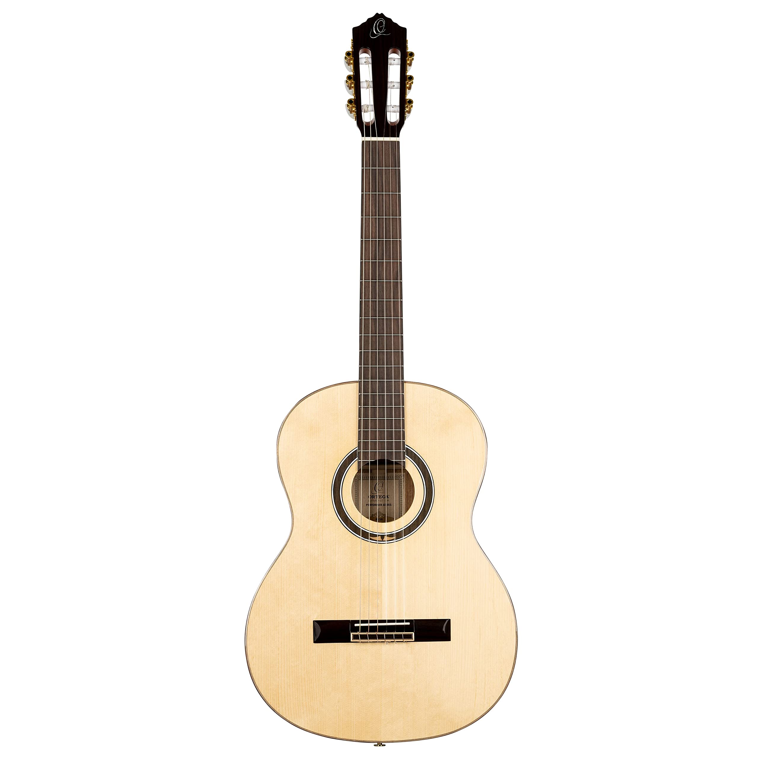 Ortega Guitars Chitarra da concerto Full Size – Performer Series – Chitarra acustica 4/4 naturale – Custodia inclusa (R158)