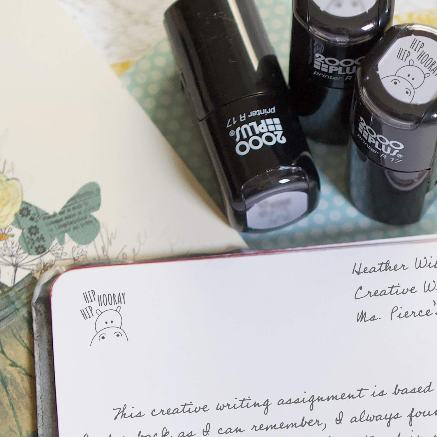 Taco Bout Great Work Stamp / 2000 Plus Self Inking Teacher Stamper / 9/16" Small Black Imprint Taco Pun Planner Worksheet School Homework Classroom Stamp - View #7