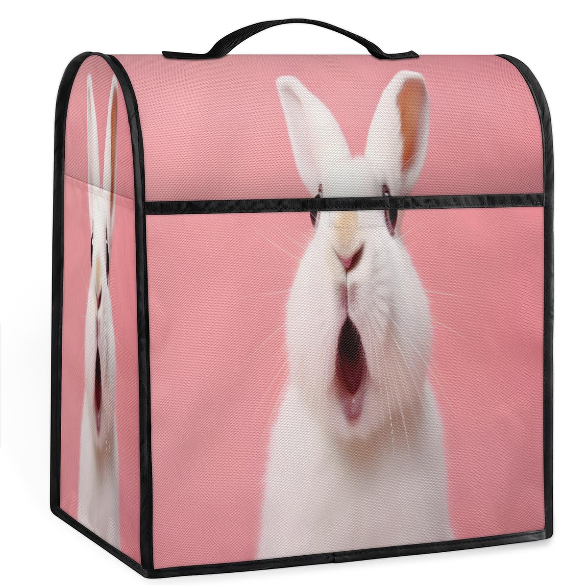 Coffee Maker Cover Funny Rabbit Kitchen Appliance Covers Small Appliance Covers Blender Cover Juicer Cover Dust Covers for Kitchen Appliances with Top Handle and Pockets,Washable,C184