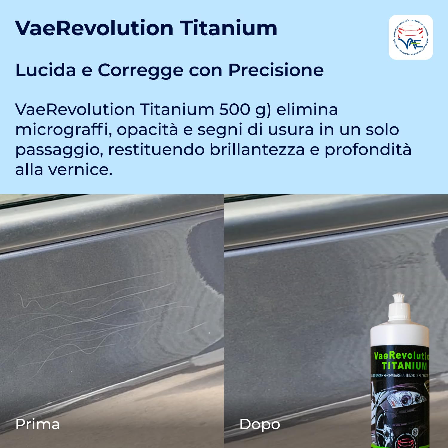 VAE Kit di Lucidatura Manuale Plus per Auto con Valigetta, Lucidante, Sigillante e Detergente Professionali, Inclusi Tampone, Spugna e Panni Microfibra – Auto Lucida e Protetta come dal Detailer