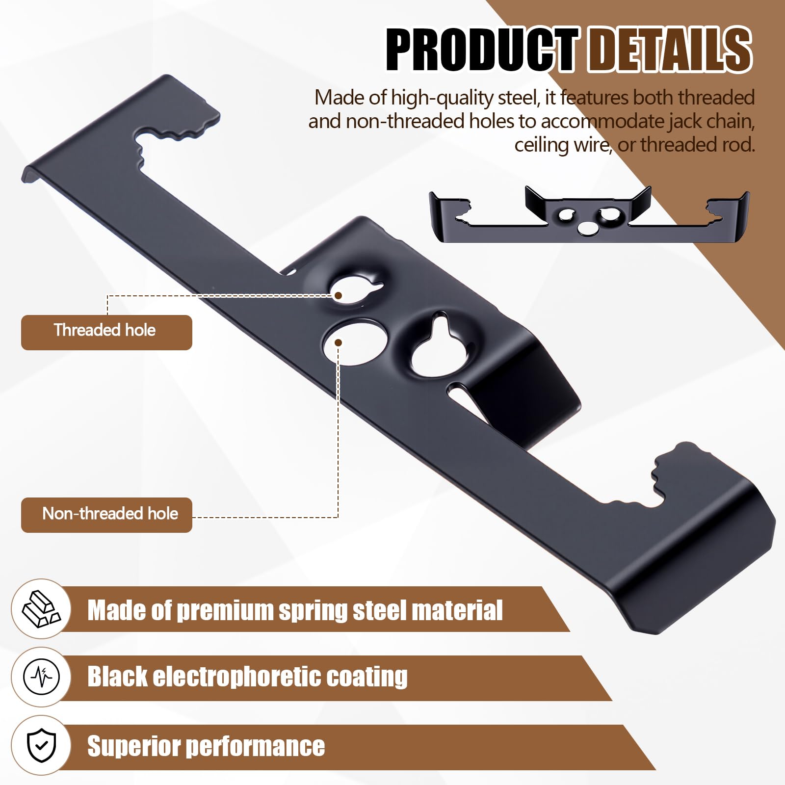 Hicarer 100 Pcs Bat Wing Hanger Clips 1/4" Hole Spring Steel Electrical - View #4