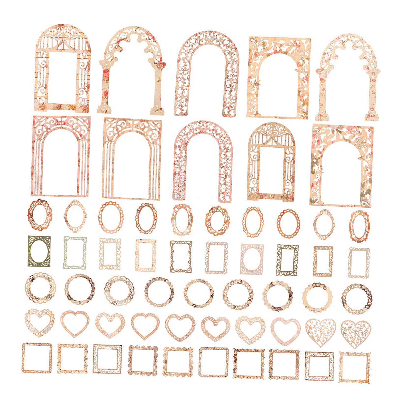SHINEOFI 4 Sätze Hohler Spitzenrand Taschentuch Schrottbuch Rahmen Gemustertes Bastelpapier Dekoratives Papier Bastelmaterial Sammelalbumpapier Sammelalbum Diy Papier 60 Blätter * 4