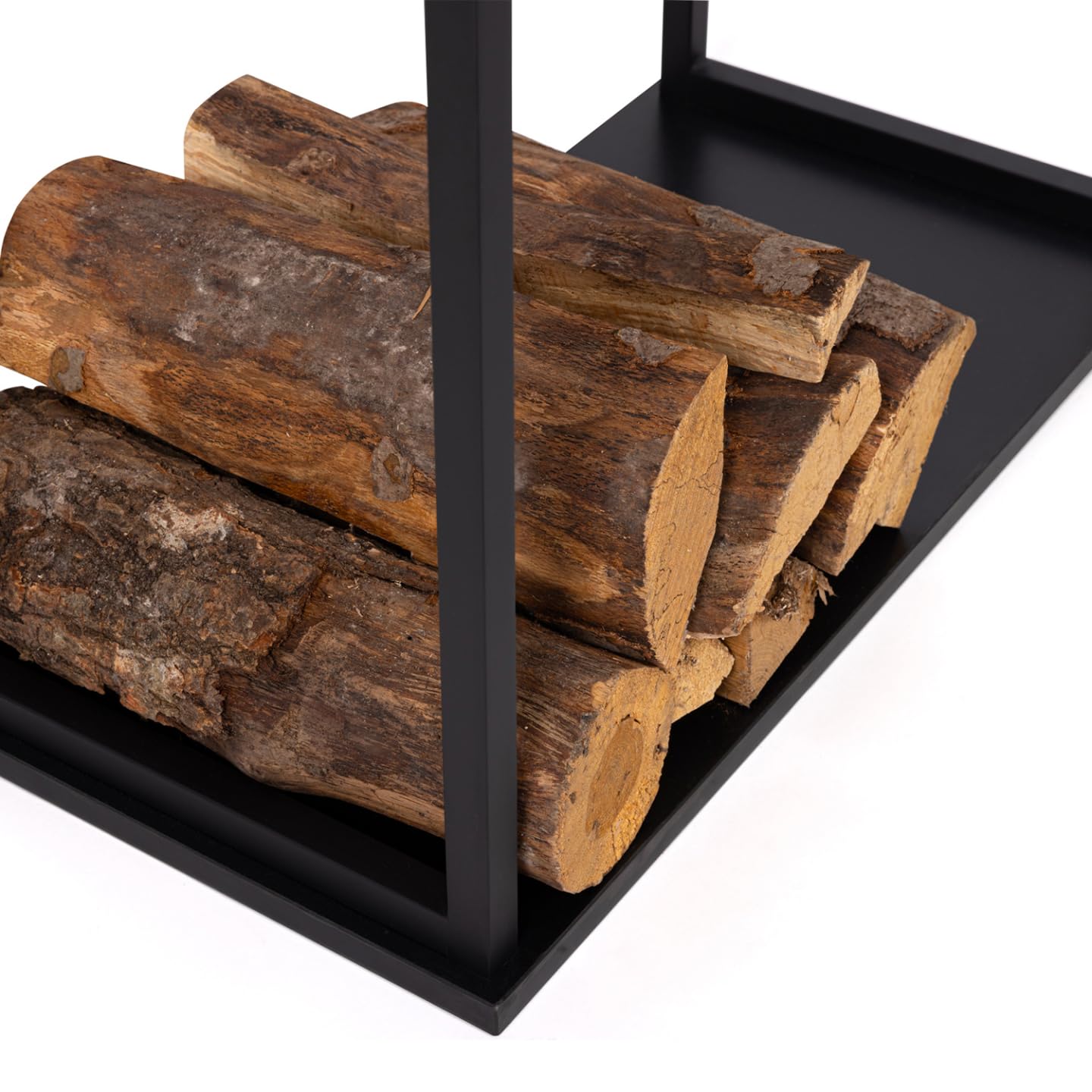 IDMarket - Range bûches Vertical Large avec 2 étagères 33 x 66 x 112 cm pour cheminée