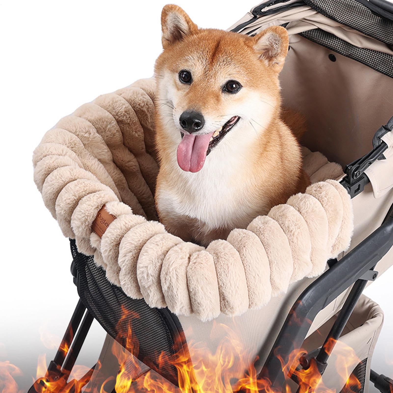 Cuscino per Passeggino per Cani Tappetino In Peluche Lavabile E Caldo | Cuscino Per Seggiolino Per Animali Domestici Con Fibbia Magnetica Per in Casa e all'aperto, Viaggi, per Gatti e Cuccioli