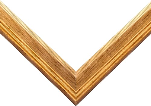 Miniatura 2 de Poster Palooza Marco de fotos contemporáneo de madera dorada envejecida de 28 x 36 pulgadas, acrílico UV, parte trasera de tablero de espuma y