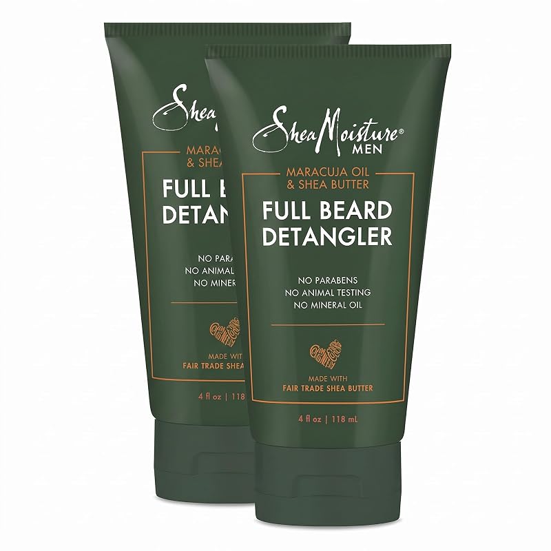 Condicionador e desembaraçante para barba SheaMoisture com óleo de maracujá e manteiga de karité, sem parabenos, 113 g, pacote com 2
