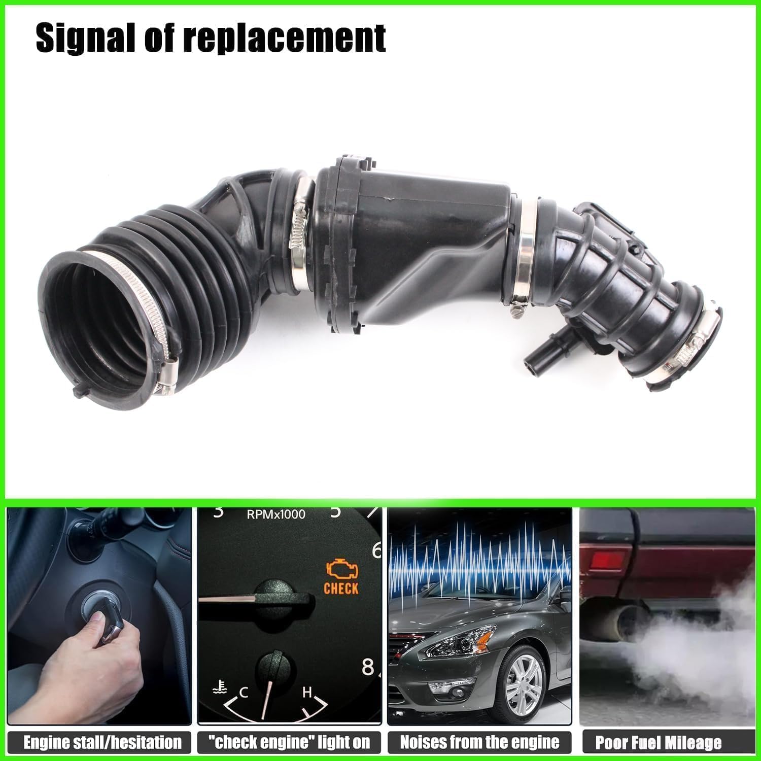 AUCERAMIC Air Intake Hose Compatible with 2018-2022 Chevy Equinox GMC Terrain 1.5L L4 GAS DOHC Replace#84228127