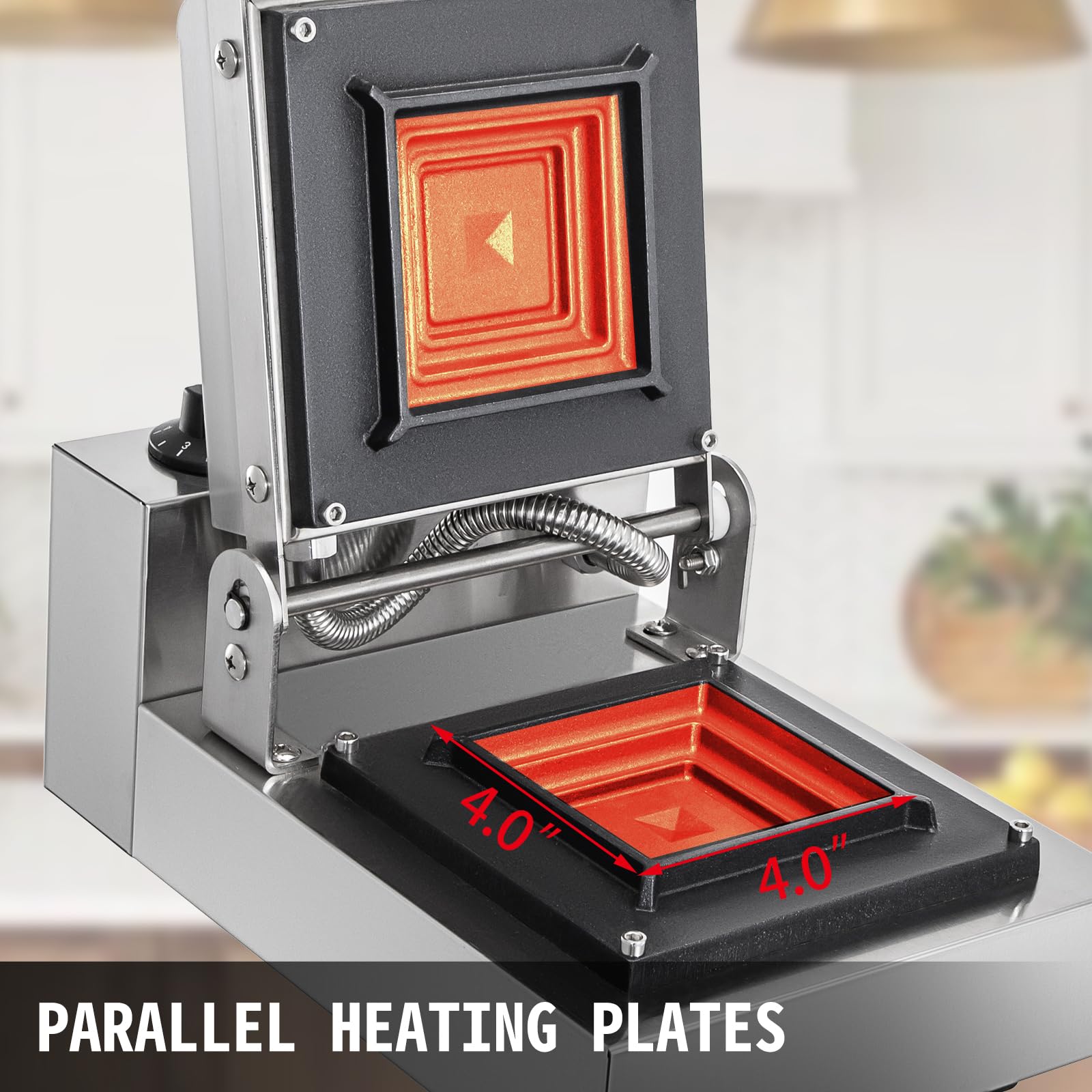 Elektryczny grill panini do kanapek, 900 W handlowy opiekacz do kanapek z temperaturą 50 ° c-300 ° c, timer 0-5 min, stal nierdzewna do hamburgerów steki bekony