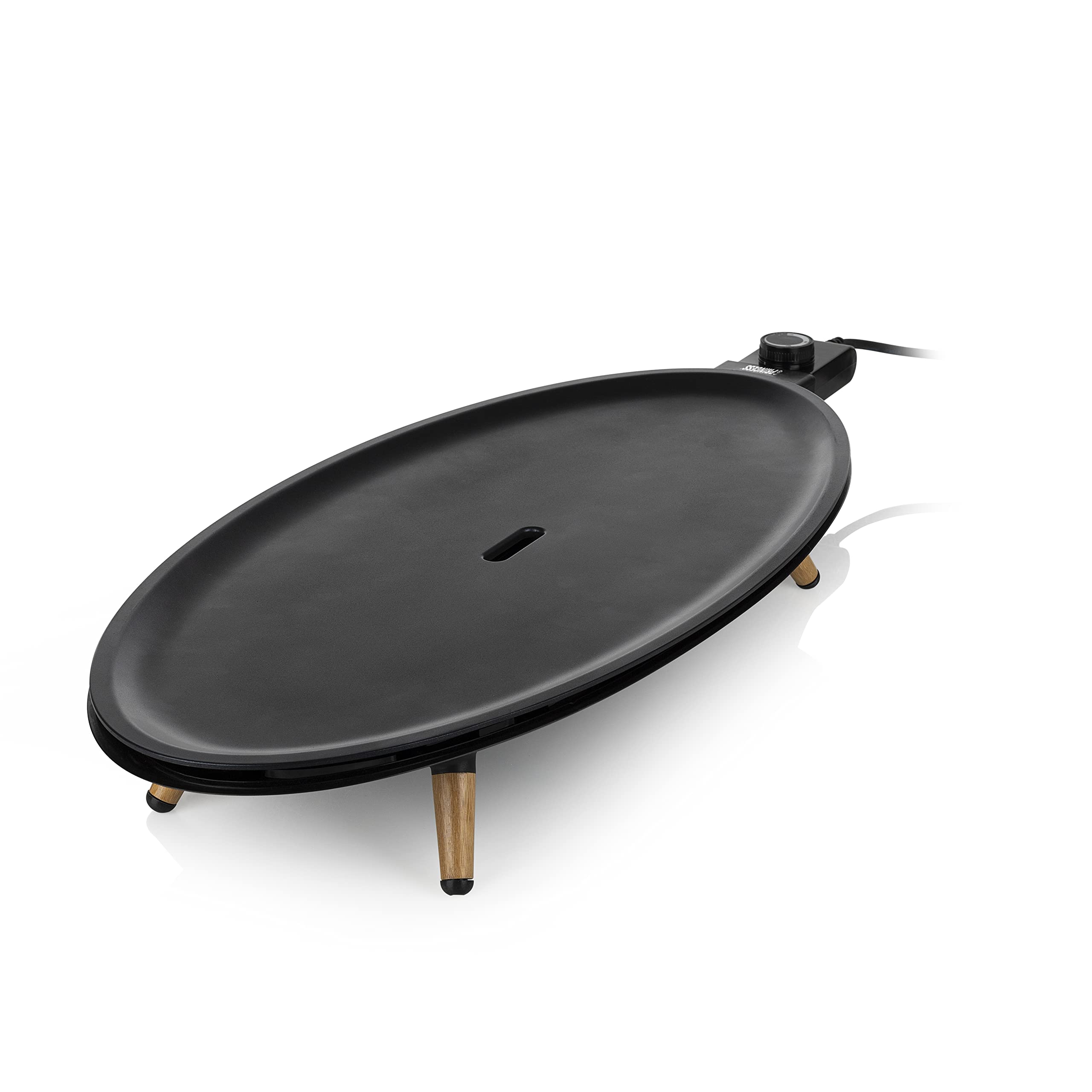 Princess 103200 Table Chef Elypse Pure 2000 W Leistung ovales Design Bambusgehäuse 60 x 30 cm