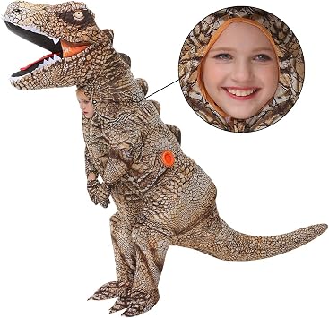 KOOY Inflatable Costume,Halloween T REX Dinosaur For Kids,Full Body Blow Up Costumes