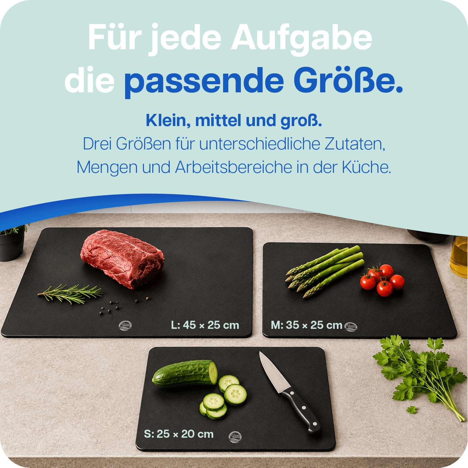Schneidebrett Set, lebensmittelgeeignetes Resin und Holzfaser, 3 Stück Holzschneidebrett, antibakterielles Cutting Board, spülmaschinenfest bis 60°C