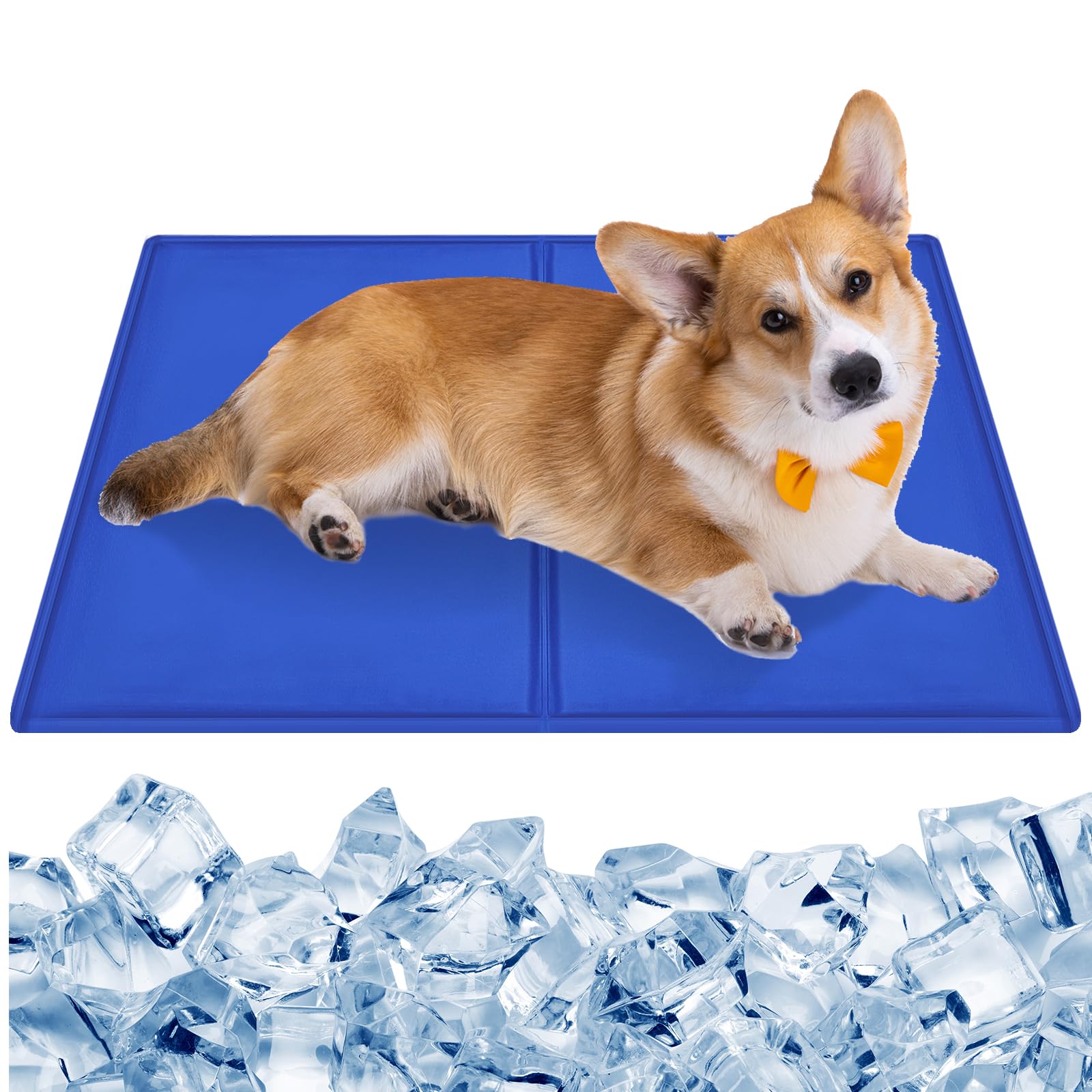 Alfombra Refrescante para Perro 65 x 50cm, Alfombrilla de Refrigeración Automática para Mascotas, Gel Seguro y No Tóxico, Cama Refrescante Perro, Manta Refrescante para Perros y Gatos