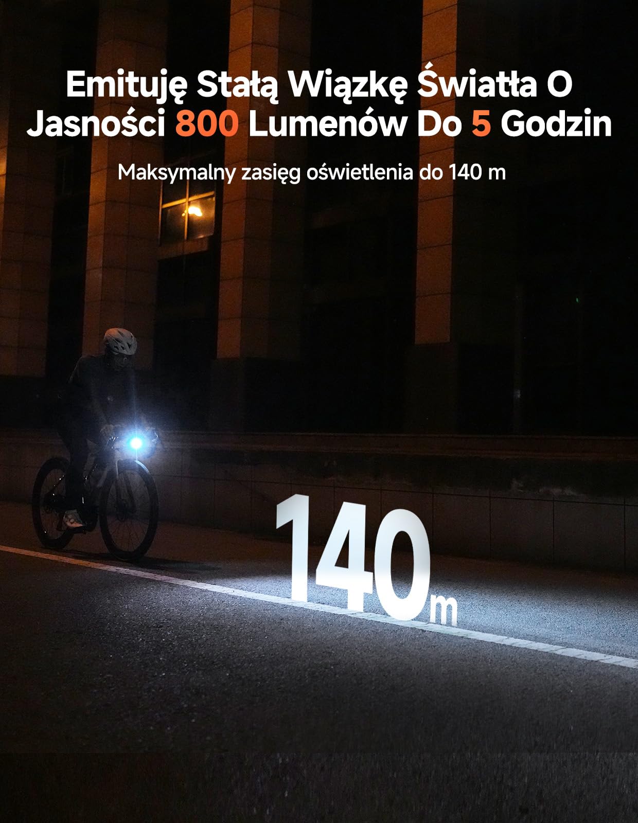 iGPSPORT VS800S Inteligentna Przednie Światła Rowerowe 800 LM, Bateria 4000 MAh, Auto Włącz/Wyłącz, Sterowanie Pilotem, 6 Trybów Światła, Antywstrząsowa, Antyodblaskowa, USB-C, Wodoodporność IPX6