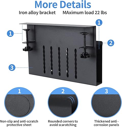 Miniatura 6 de ISTATSO Almacenamiento lateral de escritorio, almacenamiento debajo del escritorio con soporte magnético para bolígrafos, almacenamiento de