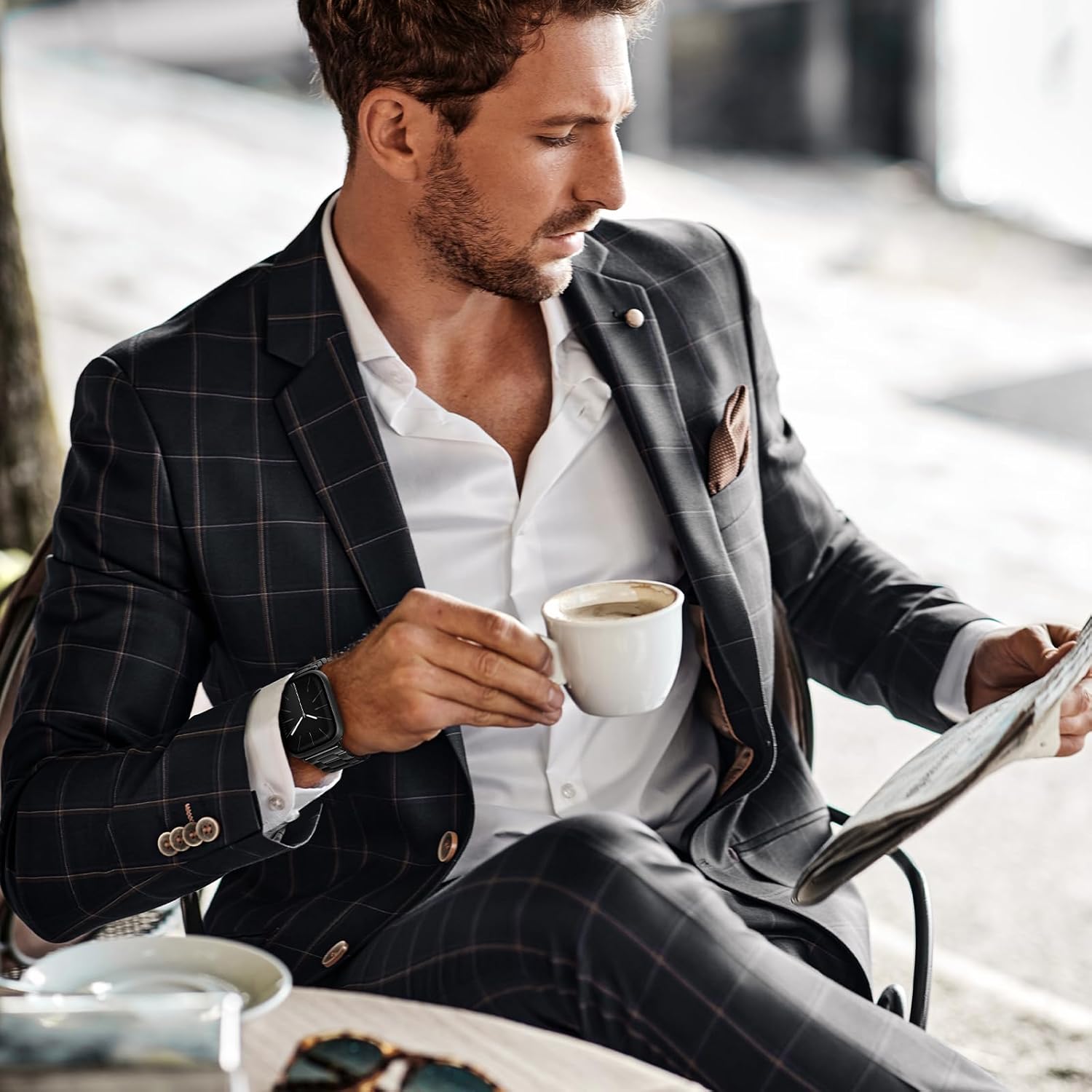 Metal Band Compatible with Apple Watch Bands for Men 49mm 46mm 45mm 44mm 42mm 41mm 40mm 38mm, Stainless Steel iWatch Bands for Apple Watch Ultra 3 2 1/Series 11 10 9 8 7 6 5 4 SE - Image 4