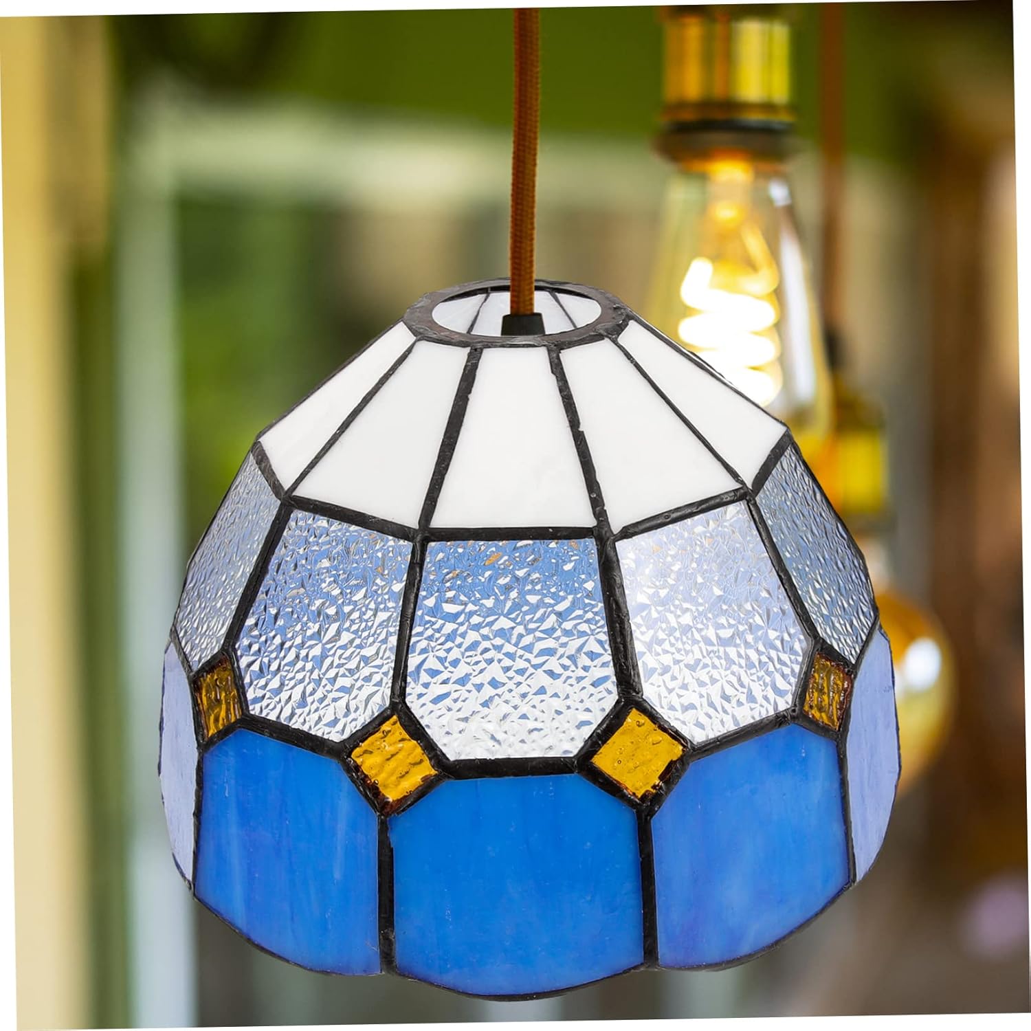 Gadpiparty Decorative Stained Glass Lampshade Pendant Light Shade Modern Lamp Cover Easy Install Farmhouse Style