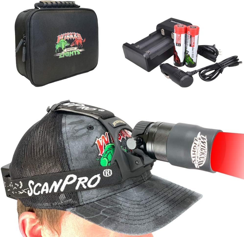 Wicked Lights ScanPro iC Gen 2 Red Night Hunting Headlamp Kit