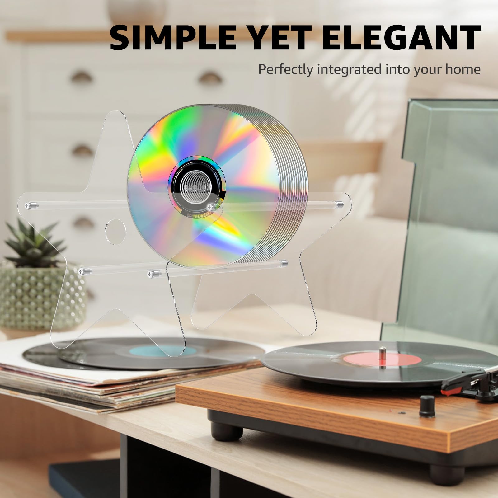 The Wood Shed Solid Oak 2 Row Dowel 110 CD Media Rack