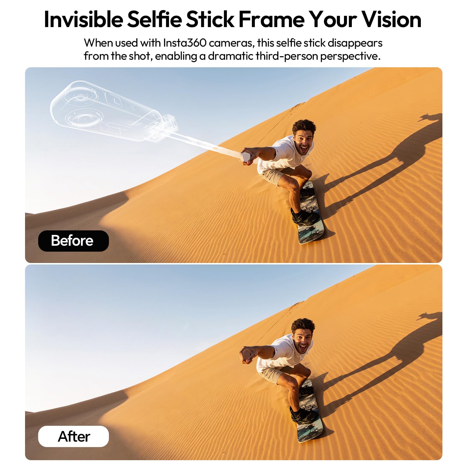 Ulanzi MT98 Kijek do selfie do Insta360 X4/X5, 57 cm, drążek przedłużający 1/4", wysuwany uchwyt 2 w 1, podróżny kijek do selfie, mini statyw do DJI Osmo Pocket 3 4