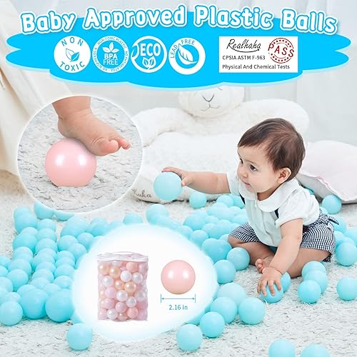 Miniatura 5 de Realhaha Pelotas de juego con 100 bolas de plástico para bebés, niñas y niños pequeños, tienda de campaña, casa de juegos, decoración de fiesta,