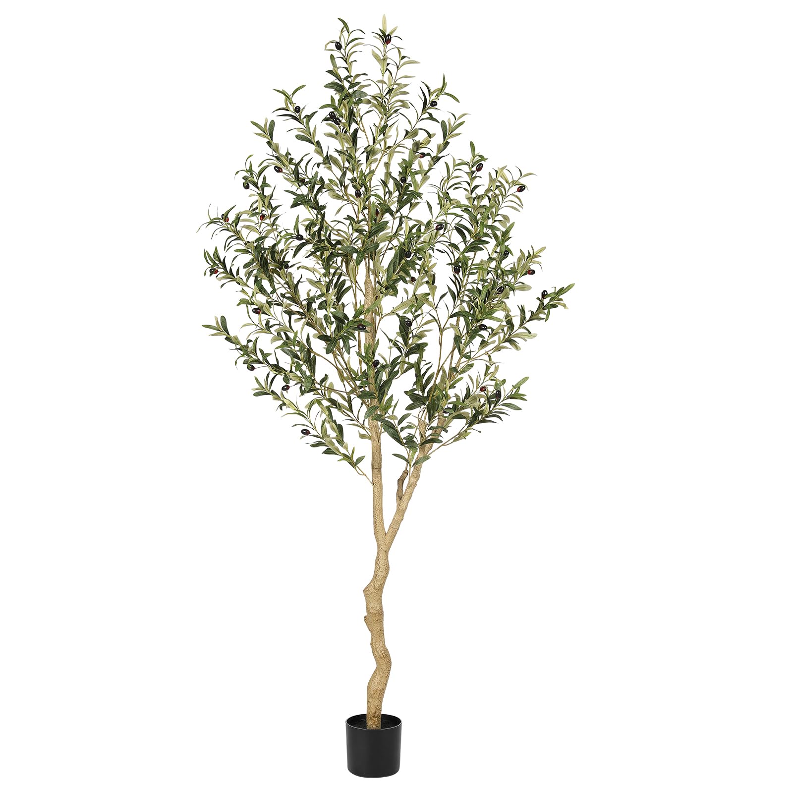Realead 6ft Faux Olive Tree, Tall Olive Tree Plants, Fake Potted Olive Silk Tree, Artificial Olive Trees for Modern Home Office Living Room Floor Decor Indoor