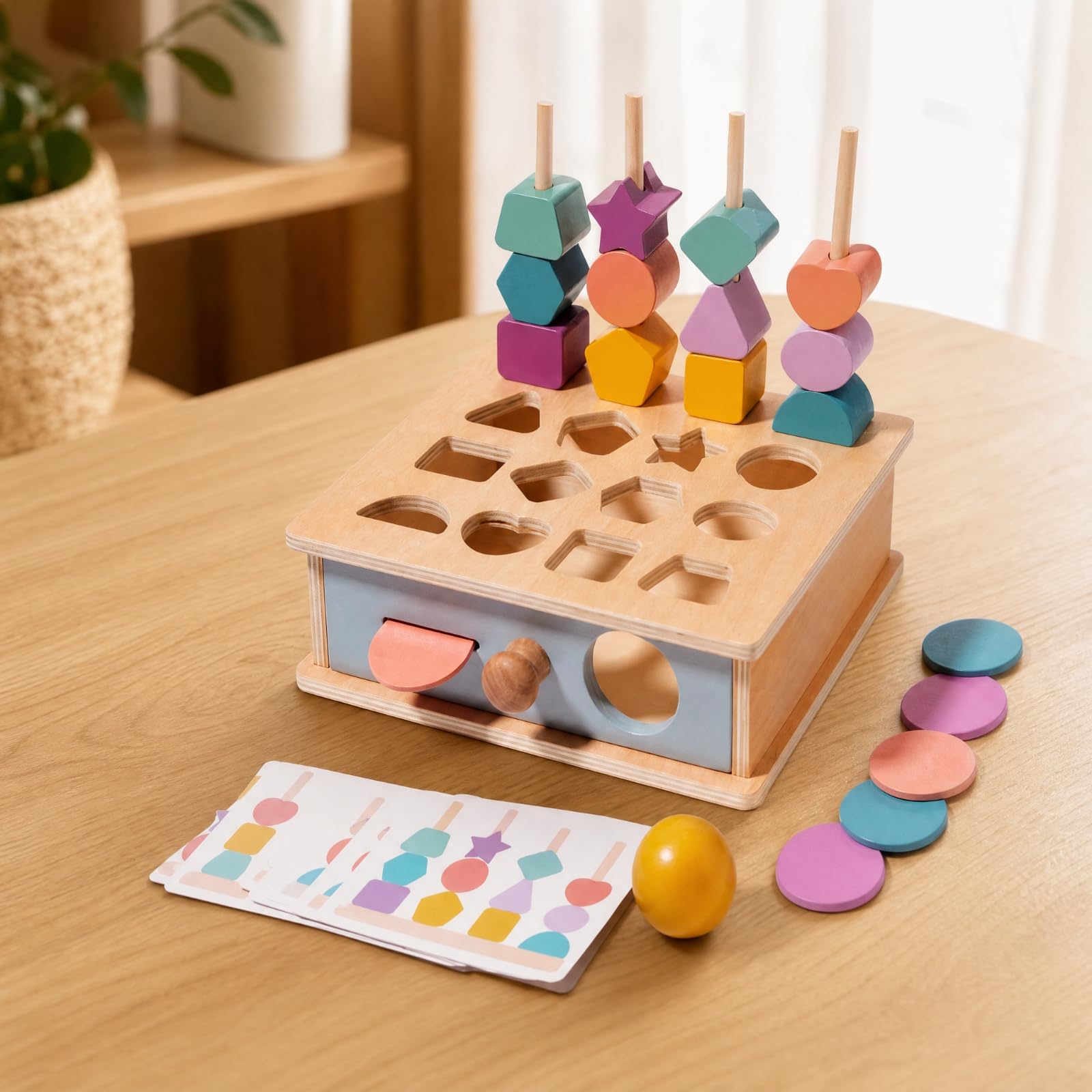 Gioco con Forme Geometriche e Lacci Esercita la Motricità Fine delle, Portatile, Pannello Sensoriale, per Sale Giochi, Bambini da 3 Anni in