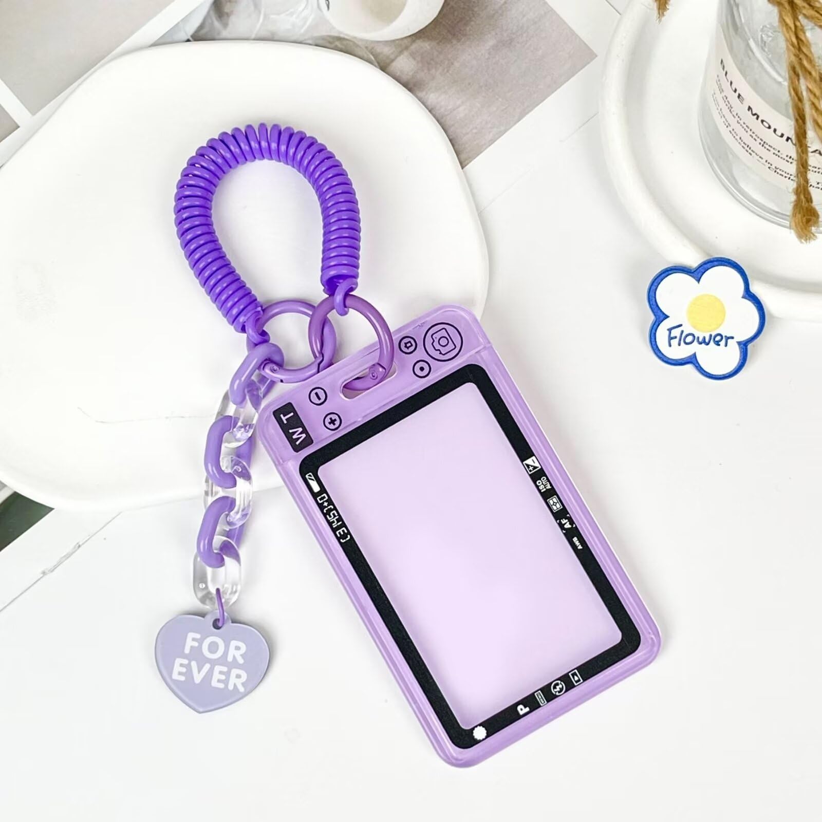 OUBFUUY Kpop Photocard Holder Keychain Camera Style PC Holder Kpop