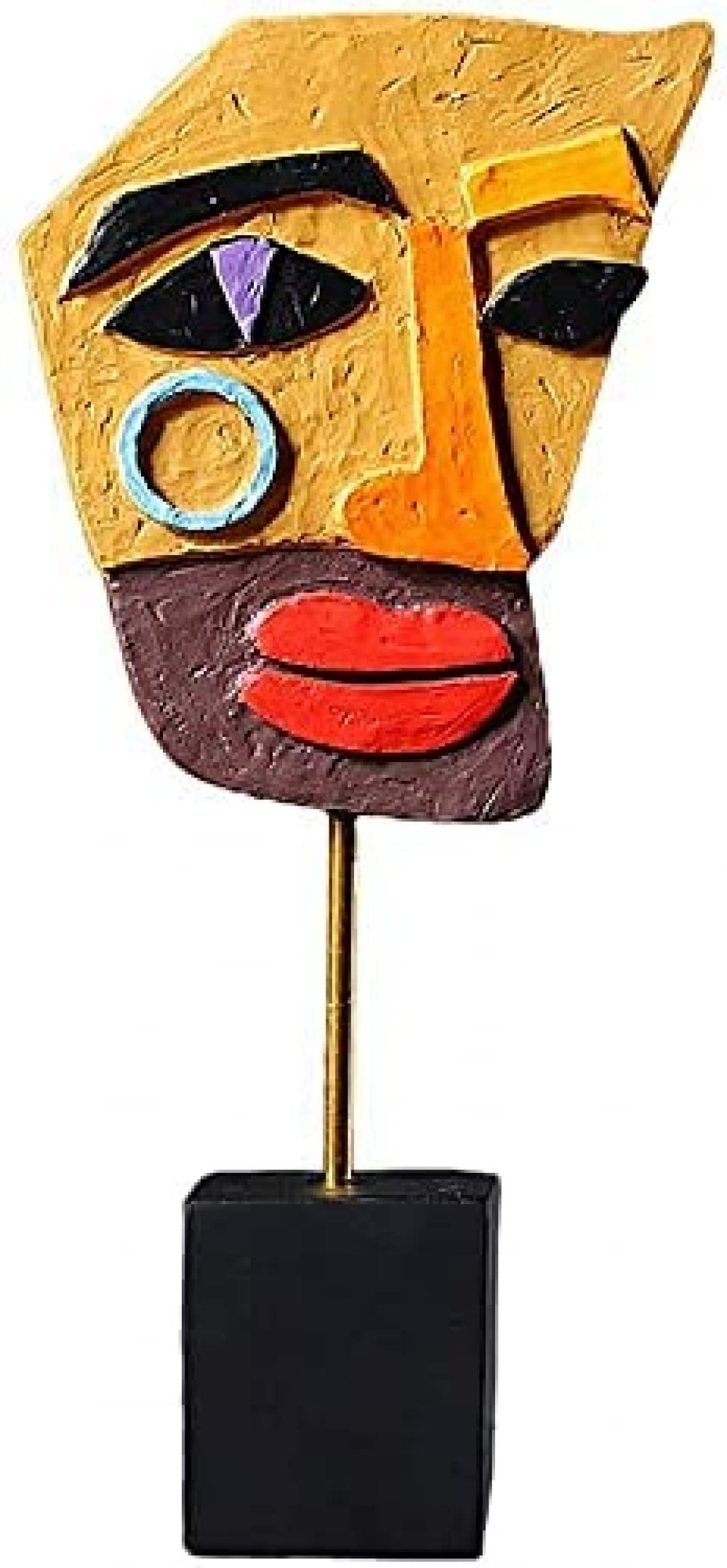 ZXGRfdefa figurine, Resin Crafts Art Ornaments Face Statue Sculpture Collectible Figurine for Home Office Bedroom Decor(A)