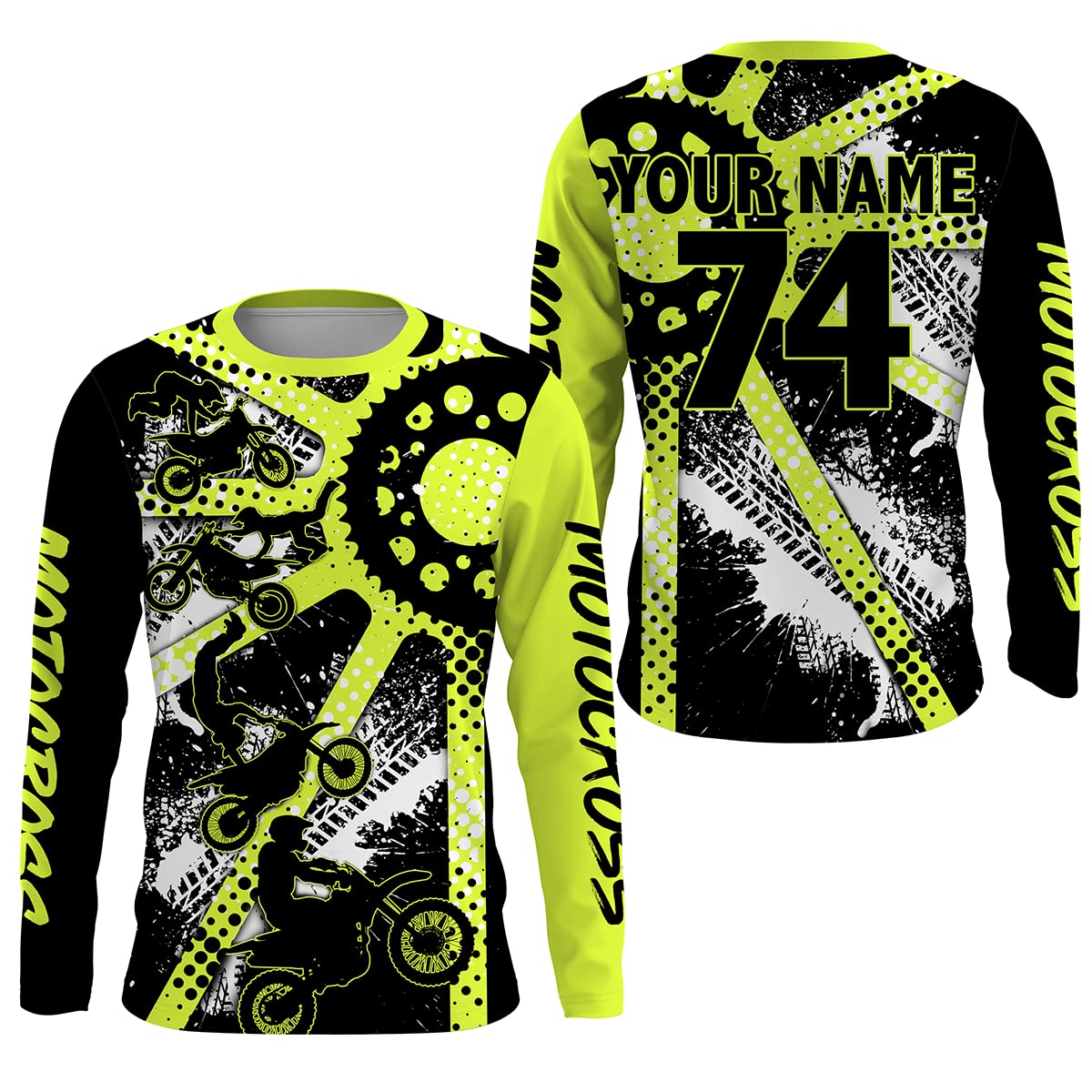 Dirt Bike Freestyle Kid Men Women Custom MX Jersey UPF30+ Green Motocross Gear Racing Shirt PDT63