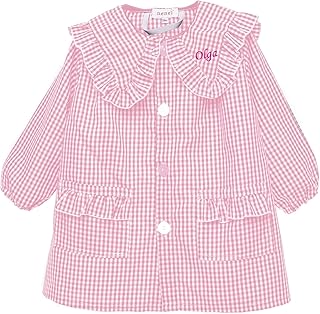 Bata Escolar Personalizada - Babi escolar infantil con Nombre Bordado – Mandilón personalizado para Niños – Modelo Cuello Bobo