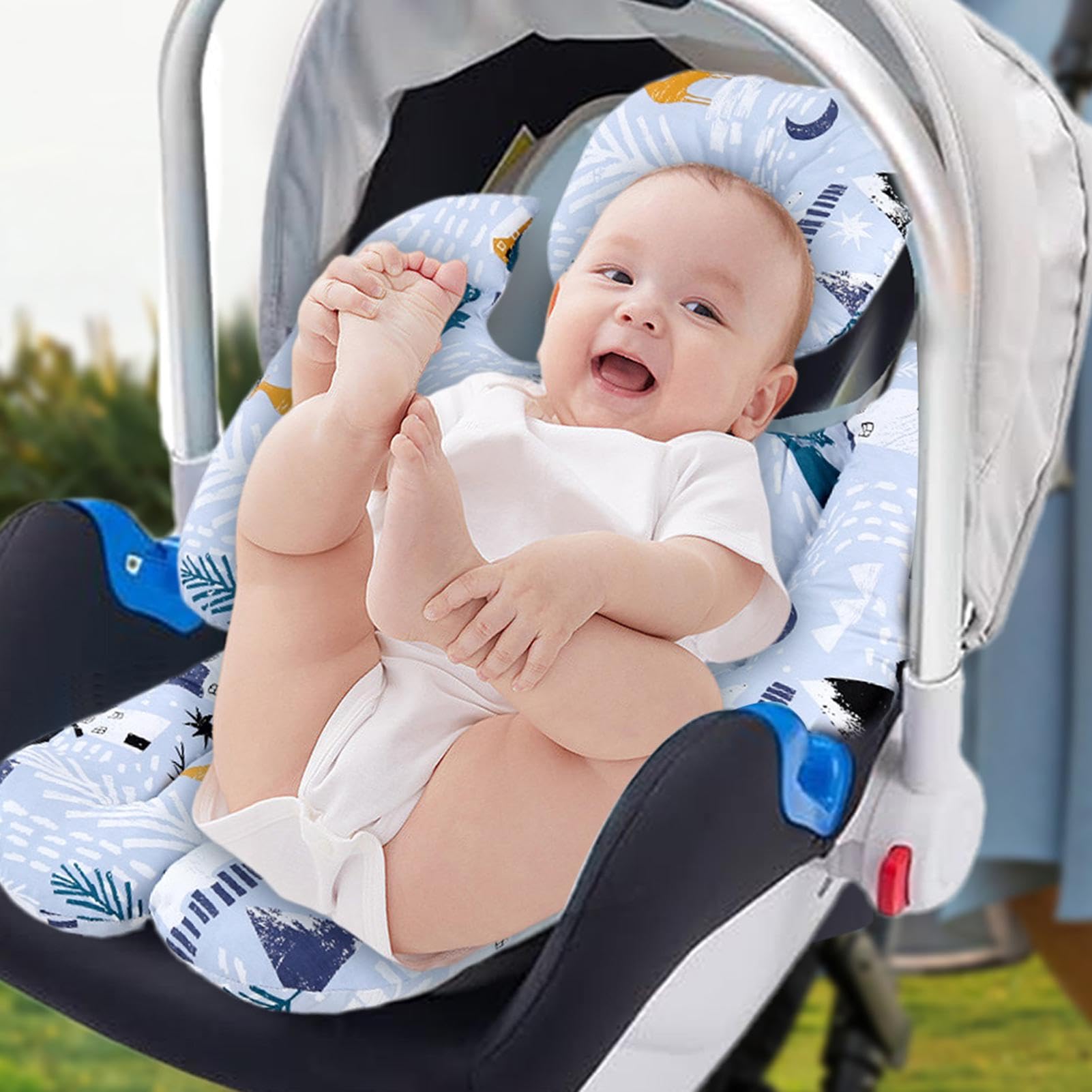 Inserto Seggiolino Auto Neonato Supporto Testa e Corpo, GFU Reversibile