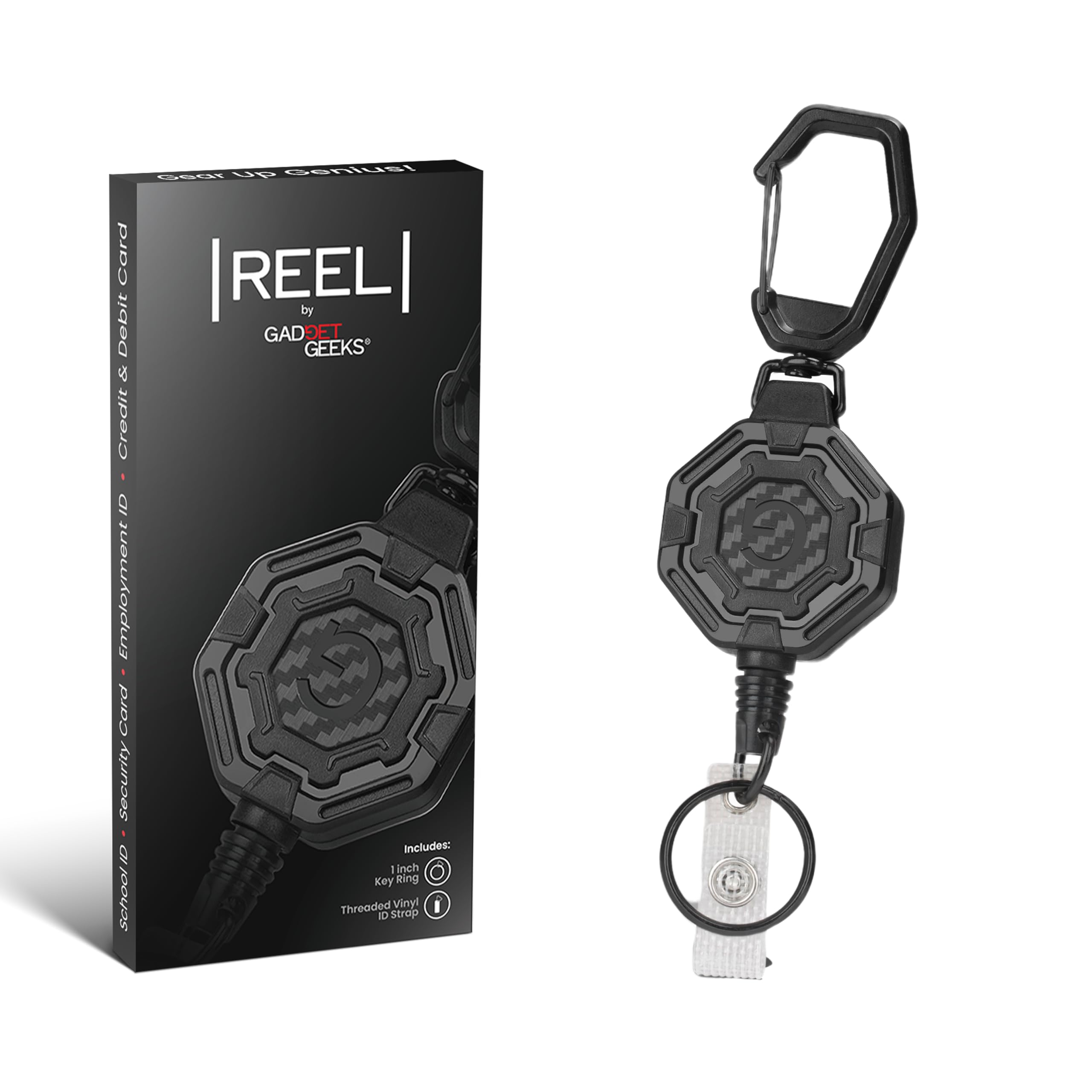 The Ultimate Retractable ID & Keychain Carabiner – Big Clip, 32” Steel Cord, Unbeatable Durability - Perfect for Office, School, Hospital,