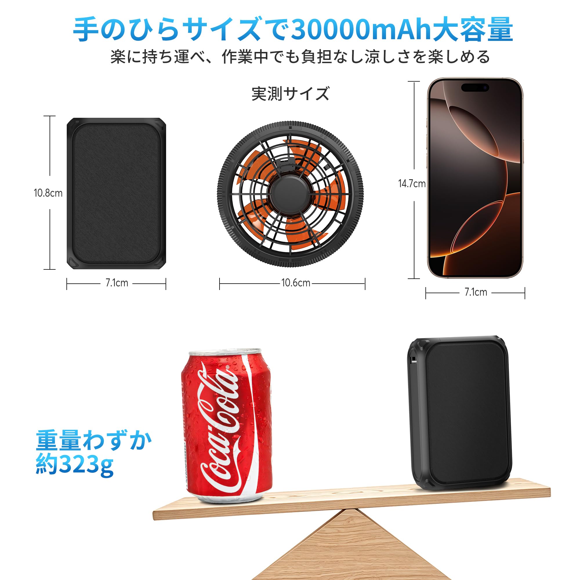 58V超高出力 空調作業服用 ファンバッテリーセット 30000mAh Amazon.co.jp: 【2026新登場 史上最強 58V超高出力 30000mAh】空調作業