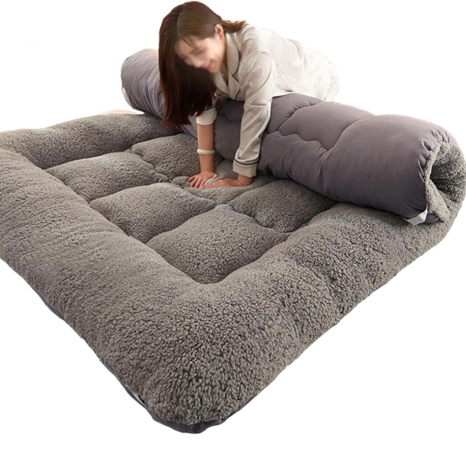 Gruby japoński materac futon – oddychająca mata kempingowa miękka podkładka do spania uniwersalna leżak podłogowy do wewnątrz / na zewnątrz idealny futon sofa alternatywa