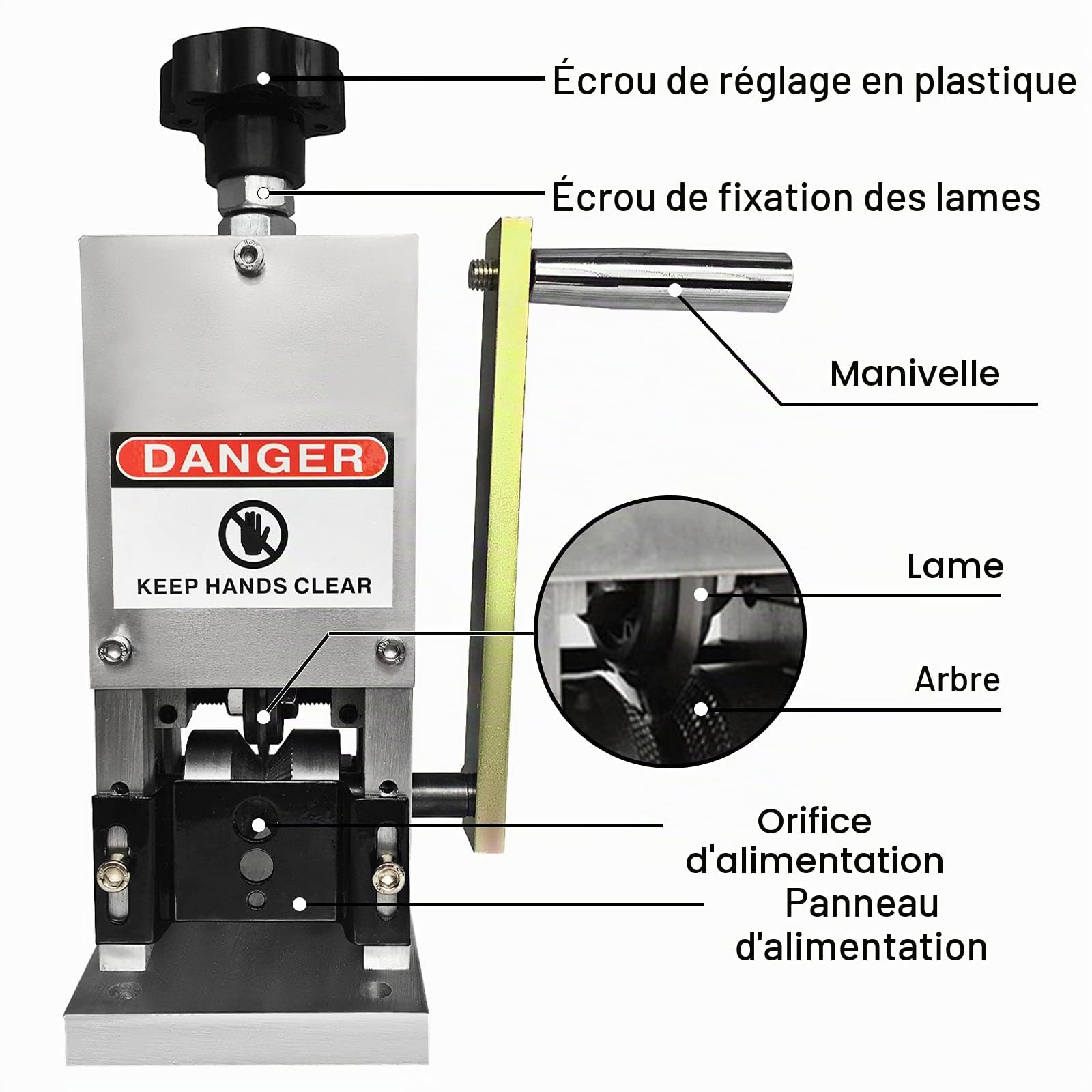 Happybuy Machine à Dénuder Manuelle avec Poignée, Pince à Dénuder Automatique pour Connecter à la Perceuse Electrique, Recycler les Fils de Cuivre, Machine de Dépouillement pour Câbles de 1,5-25mm